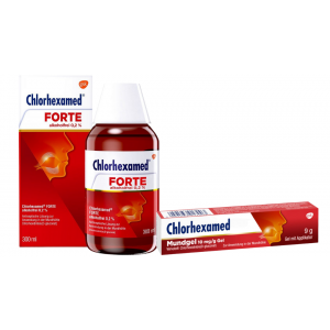 Sparset Chlorhexamed - CHLORHEXAMED FORTE 300 ml + CHLORHEXAMED Mundgel 9 g